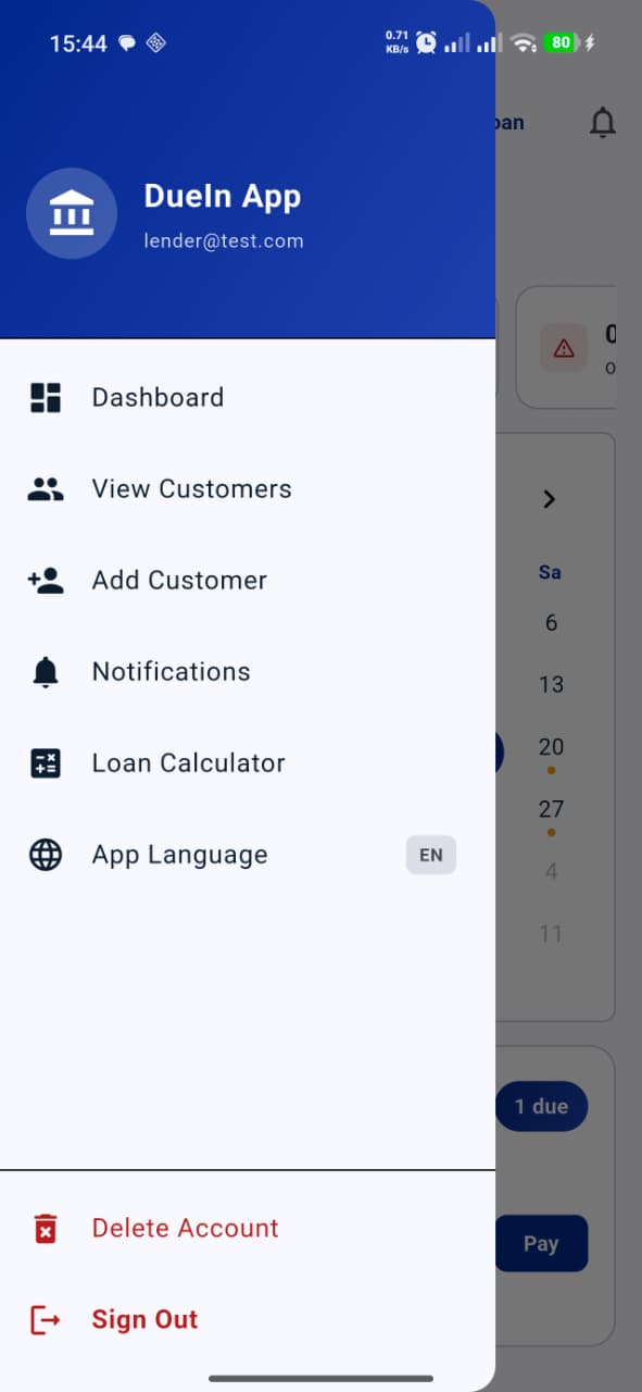 Delete Option in Navigation Drawer